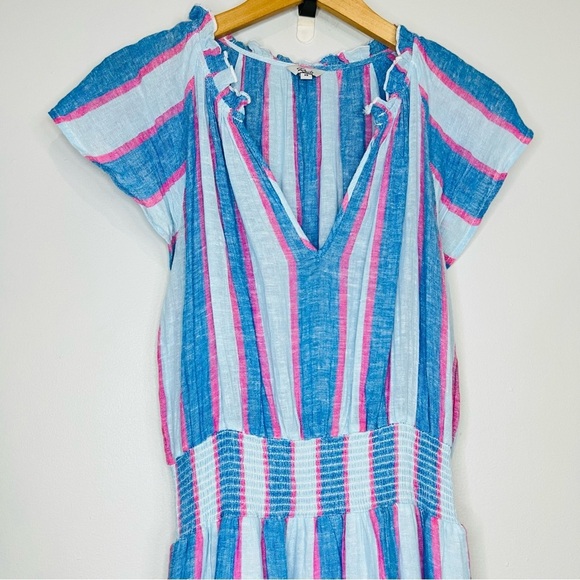 Rails Amellia dress in Kona Stripe Blue and Pink Midi Dress tiered style size xs - Picture 4 of 9